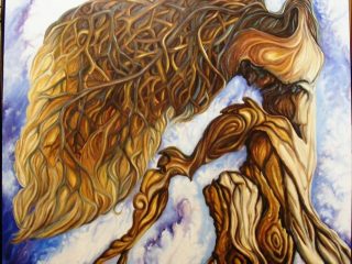 "Essere" naturale - 
Olio su tela 100x100x4
