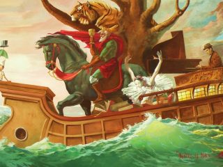 "DENTRO LA BARCA" - Affresco su parete per MURI D'ARTE - Jesolo