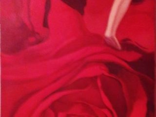 affresco su pannello - fuego de rosas