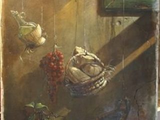 composizione mediterranea - affresco su pannello