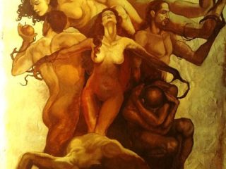 "ARBOR VITIORUM" - strappo d'affresco - dim 150 x 200