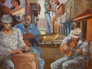 "EL BRIBON - affresco su pannello 