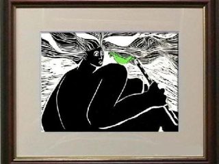 Flautista, linocut, 30x20, 2005