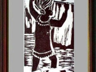 Lavadeira, woodcut, 10x18, 2005