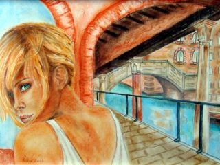 SGUARDO A VENEZIA 
32cm x48cm
crete colorate su cartoncino