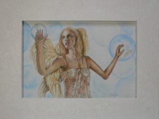 ANGELO 46cm x 33cm matite colorate su cartoncino