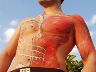 Cyborg, per la trasmissione sky Lavori in Corsi, bodypainting