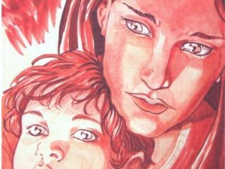Madonna con Bambino - tempere su carta