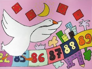 SONO QUASI AL TRAGUARDO
Acrilico - 2003
cm 35x24