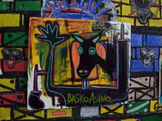 basko asino anno 2007 pastelli a olio tempera acrilico panello in legno 70x50