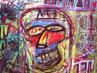 SENZA TITOLO..ANNO 2001 TEMPERA ACRILICO PASTELLI A OLIO  SUPPORTO IN LEGNO 100X50
