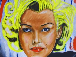 " Marilyn "
Olio su tela 
60 x 50  cm
Ritratto dallo sguardo compiacente della stupenda icona del cinema . 