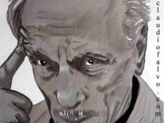 " Edoardo "
Disegno su tela 
60 x 50  cm
Il famoso drammaturgo napoletano, che  in una posa molto efficace,  invita alla ragione sempre.