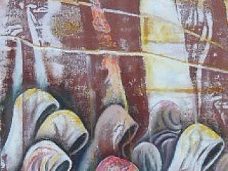 "LE MUSE" olio su tela cm. 35x90