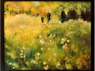 "il Giardino" di "Renoir"        modificando un po' a mio piacimento alcuni particolari . La tecnica usata è olio su tela .