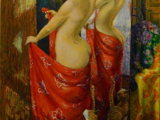 Rosso di seta
Olio su tela cm.75x100