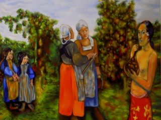 Gauguin nella vigna
120x90 cm 
olio su tela
