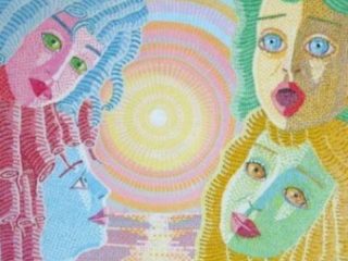 IL Dialogo dei Bimbomi. Tecnica olio su tela. Movimento artistico "Goccismo"