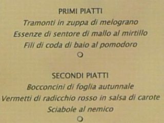 I piatti della poesia, Bar Pasticceria Taveggia, Milano "Menù del giorno"
