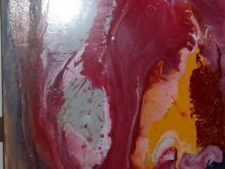 colata di materia 40x105, smalto su tavola