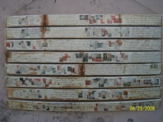 2010. marco.solo. Documenti e francobolli su listelli di legno.