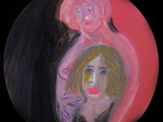 "Forever yours" olio su tela tonda dia.cm 40
