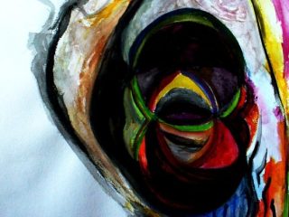 "Trip" olio e tecnica mista su carta