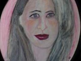 "Roberta" tecnica mista su tela ovale, cm 30x40 