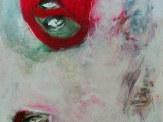 "She's coming back", tecnica mista su carta 