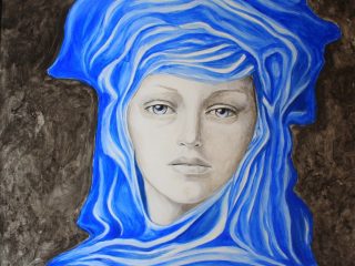 Involucro blu. 60 x 60 Acrilico