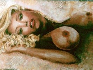 'ATTESA' TECNICA MISTA SU PANNELLO MDF  40X80
"Sono qui ad assaporare il silenzio e la tua vaga assenza... tutto è quiete mentre il giorno va...

Spunta un raggio di luna che m'invita a danzare.

Amo l'amore che mi dai... dolce l'amore..."