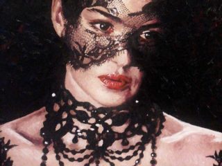 "Monica Bellucci"
Ritratto a olio su tela cm. 50x60; dal film "Il patto dei lupi"