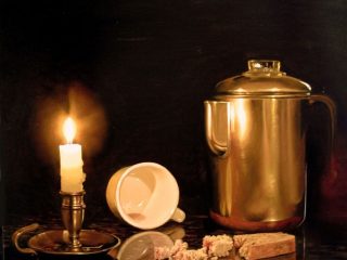 NATURA MORTA CON TEIERA E CANDELA
olio su tela cm. 60x50
(Opera in permanenza al MAUI - Museo dellle Arti dell'Unita d'Italia- Complesso Monumentale del Real Sito Belvedere di San Leucio - comprensorio Reggia di Caserta)