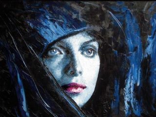 "Michelle Pfeiffer"
Ritratto a olio su tela; dal film "Lady Hawk"