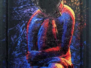 "NUDO IN BLU"
Tecnica mista su PVC e su cornice, cm. 63x83, anno 2008