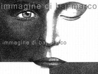 Bianco e Nero, particolare, china su carta, nov 2010 di Marco Baj
