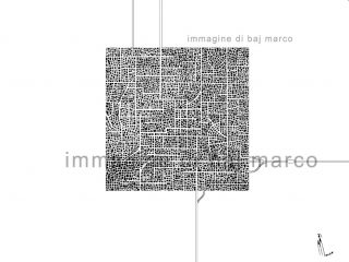 Città cubo, china su carta, 2010 di Marco Baj