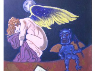 \" Va pensiero...\", 2011 - 2024, acrilico su tela, 50 cm x 50 cm.