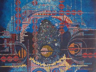 Horizontal memory light 2001, t.m. su tela cm 62.5 x 82,5
