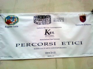 Striscione Rassegna d'arte contemporanea "Percorsi etici"
