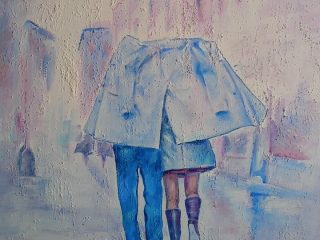"On the road" tecnica mista su tela 60x60
