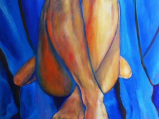 "Clonazione" olio ed acrilico su tela 80x80