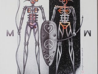 Ernesto Colombo - 'I Punti Cardinali'
cm 50x50 penna Bic su tela