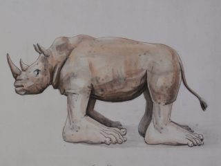 \"Rhinoceros Pedis\". Anno 2010. acrilico su tavola. cm 35 x 50 