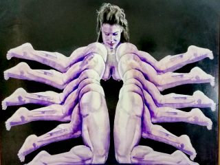 Proporzione. Acrilico su tavola. Anno 1994,  cm  72 x 64