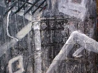 Antenne nell'oscurità. OPera in tecnica mista su masonite. Realizzata nell'anno 2005 dimensione 70 x 50 circa.