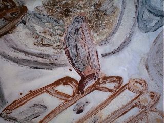 Mangiare. Tecnica mista su masonite. Dimensioni 50 x 70 circa. Annod i realizzazione 2004.