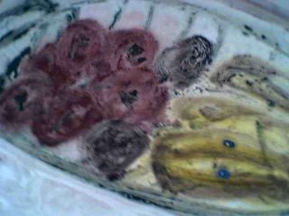 Cesto di frutta in tecnica mista su masonite. Anno di realizzazione 2004.