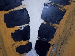 Cerniera lampo. Tecnica mista su masonite. Dimensioni 60 x 80 circa. Realizzazione anno 2002