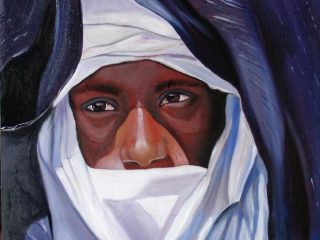 Giovane tuareg in Niger- In Gall- olio su tela 40 x 50